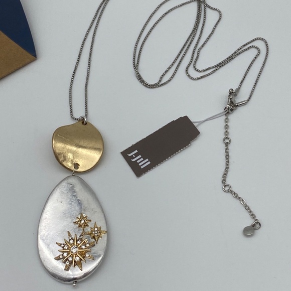 J.jill Winter Snow Drop Necklace In Silvertone,goldtone - Picture 5 of 10